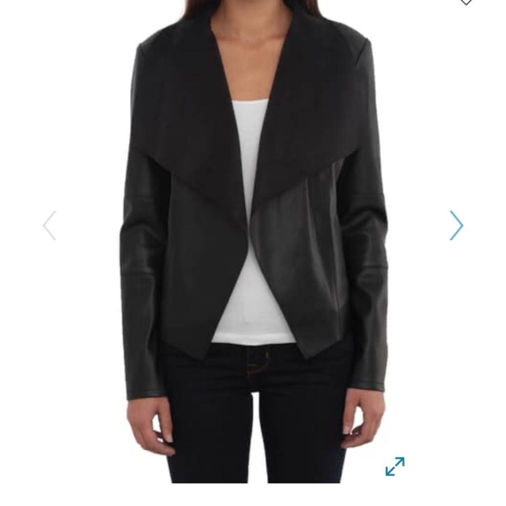 Brand new faux leather drape jacket